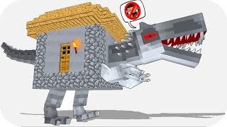 NOOB VS CASA DINOSAURIO 100% SEGURIDAD MINECRAFT TROLL + ROLEPLAY