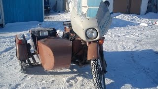 Небольшой дрифт на Мотоцикле УРАЛ!