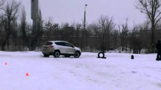 Зимний автослалом Ford Kuga, 1 заезд