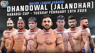 LIVE - Dhandowal (Jalandhar) Kabaddi Cup 2020 - Major League Kabaddi Federation