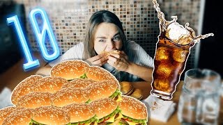 10 БУРГЕРОВ ЗА 10 МИНУТ! CHALLENGE |