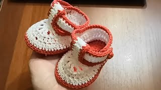 Пинетки крючком для новорожденных.