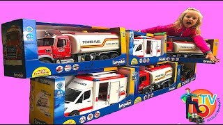 BRUDER TOYS  UNBOXING  New AMBULANCE and MAN Mack tank truck