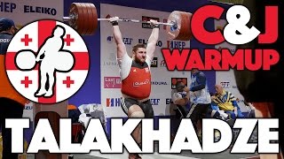 Lasha Talakhadze (105+) - Clean and Jerk Warmup + Competition Lifts @ 2017 Euros [4k]