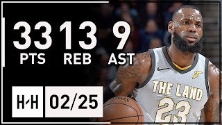 LeBron James Full Highlights Cavaliers vs Spurs (2018.02.25) - 33 Pts, 13 Reb, 9 Assists