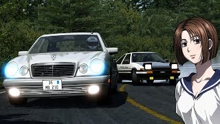 Takumi's AE86 vs Papa's Mercedes Benz! Battle For Mogi! - Assetto Corsa
