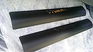 Накладки на пороги Opel VIVARO с 2001 г. (Premium carbon)