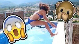 EL INCREÍBLE SALTO DE NATALIA EN LA PISCINA - Locuras en la piscina
