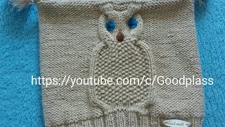 Шапка сова на ребенка. Вязание спицами. Часть 2 Knitting(Hobby).