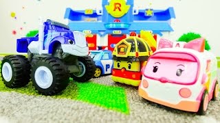 Игры с машинками - Робокар Поли наводят порядок на дороге
