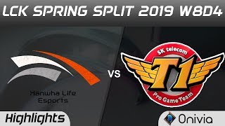 HLE vs SKT Highlights Game 3 LCK Spring 2019 W8D4 Hanwha Life Esports vs SK Telecom T1 LCK Highlight
