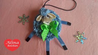 Овечка из Лент. Игрушка на Ёлку. Символ 2015 / Sheep. Toys on a Christmas tree. Symbol 2015. Diy