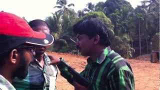 Santhosh pandit fight with Camera man and Light boy in Location