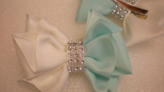 Бантики из Репсовой Ленты.  КАНЗАШИ Своими Руками. DIY Cute Hair Bow Kanzashi Ribbon Flower
