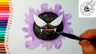 Как нарисовать Покемона Гастли карандашом (Pokemon) - Рисование и раскраска для детей