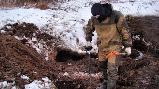 Снег раскопкам не помеха. Новый шурф домовой ямы. #38
