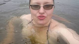 18+ Дичковское озеро. Купание в дождь.