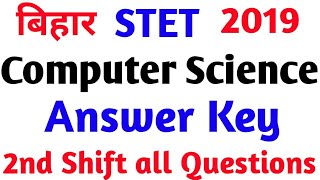 BSTET CSE Answer Key | STET EXAM 2nd Shift (2:00 - 4:30) 28/01/2020 |Computer Science Question Paper