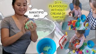 STAY AT HOME PINAY MOM IN CANADA- HOMEMADE PLAYDOUGH WITHOUT CREAM OF TARTAR // SHARON GREGORY VLOGS