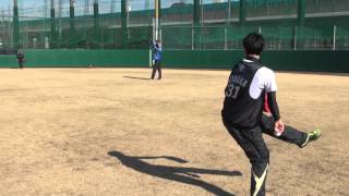 新人3投手キャッチボール風景【広報カメラ】
