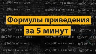 Тригонометрия. Формулы приведения за 5 минут. Разбор заданий и примеров.