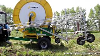 Полив картофеля дождевальной консолью Харвест КД 30/52