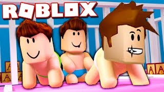 Супер день МАЛЫША! День Рождения или ПОБЕГ от малышей в ROBLOX / мультяшная игра для детей #КИД