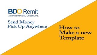 HOW TO MAKE BDO NEW TEMPLATE TO SEND MONEY PICK UP