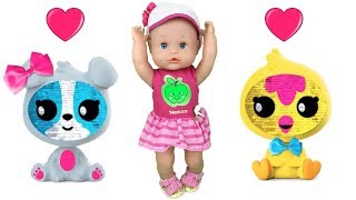 Bebes nenuco: Peppa y Elsa guarderia infantil en casa de Lola con zequins.Video de juguetes niñas