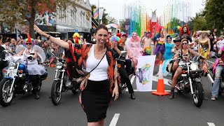 New Zealand PM Jacinda Ardern joins gay pride parade