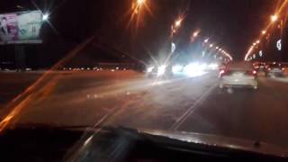 Последствия ДТП на спуске с моста (24.12.2016)
