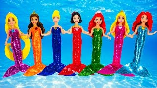 DIY Making Mermaid Dresses out of Play Doh for Disney Princess Dolls