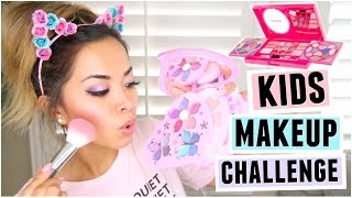 FULL FACE USING ONLY KIDS MAKEUP Challenge!