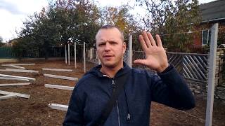 Виноградник от и до. 4. Установка шпалерных столбов.