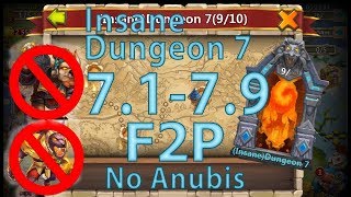 Castle Clash Insane Dungeon 7 (1-9) ➥ Without Mino Anubis Mage ➥ F2P