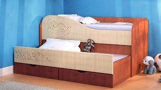 Детская выдвижная кровать двух ярусная Вита Мебель