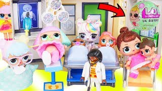 Custom Unicorns LOL Surprise Doll Takes Lil Sisters to Ambulance Hospital + McDonalds Drive Thru!