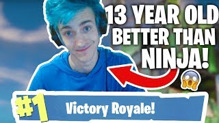PLAYING WITH A 13 YEAR OLD BETTER THAN NINJA AT FORTNITE?