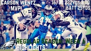 Carson Wentz Week 6 Regular Season Highlights Toughness | 10/12/2017