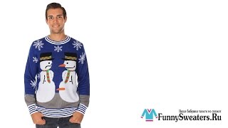 Мужской Свитер Снеговики от FunnySweaters RU