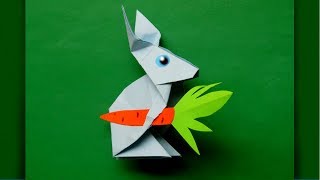 ОРИГАМИ ЗАЙЧИК - Как Сделать Оригами Зайца из Бумаги для Детей