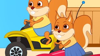 Famille d'Écureuil - Course de Super VTT Animé 2021 en Français