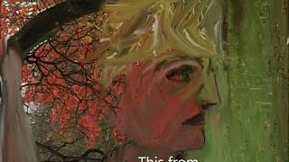 There stands a woman in the woods