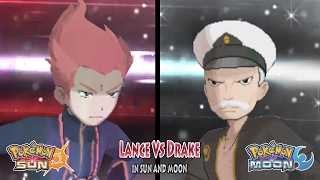 Pokemon Sun and Moon: Champion Lance Vs Elite Four Drake (Lance Vs Drake)