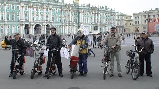 "Лекарство" от пробок или на чём ездят в Питере (сюжет на Первом Канале) 2014/ folding mini scooter