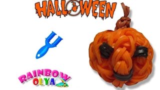 3d ТЫКВА из резинок на рогатке. Фигурка из резинок | Pumpkin Rainbow Loom Bands