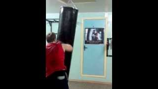 Тест нашего боксёрского мешка 1,8м/40/180 вес 100кг всего 5499рублей
