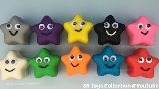 Play and Learn Colours with Play Doh Stars Smiley Face Fun for Kids