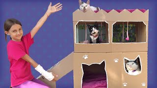 Игровой Дом для котиков из картона или Строим Замок для кота