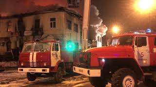 Пожар по повышенному номеру в центре Архангельска 1